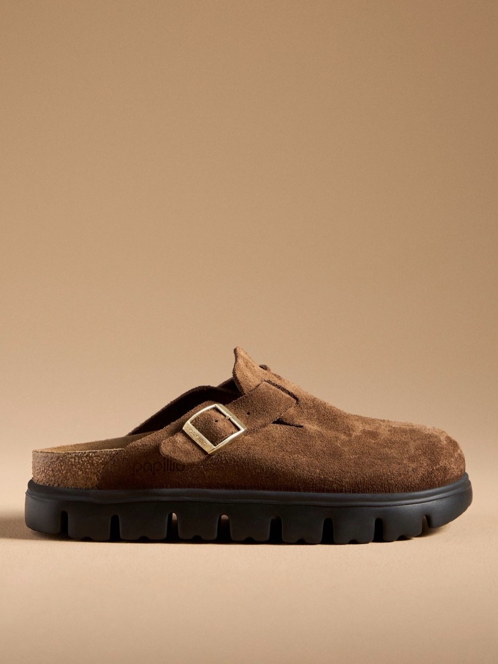 Birkenstock Boston Chunky Clogs Dark Tea/Black